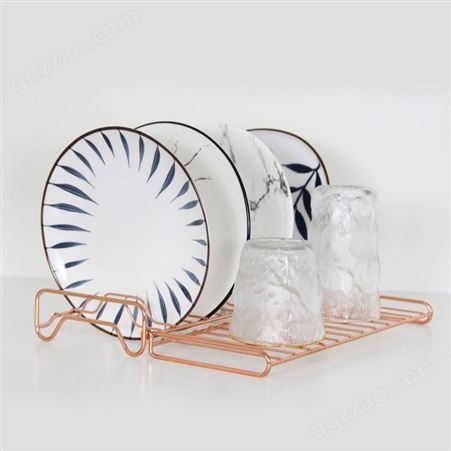 日式铁艺碗架 餐具碗碟收纳架 厨房沥水架 桌面折叠置物滤水架