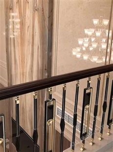 别墅家用室内旋转铝艺扶手栏杆 铝合金雕花楼梯铝铜护栏厂
