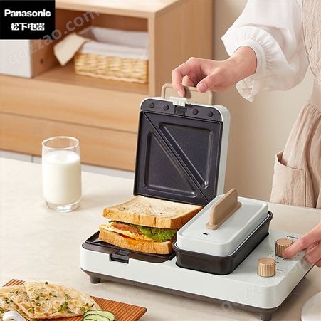 松下早餐机NF-MS01ASQ 多士炉 电热锅 多功能烤面包机