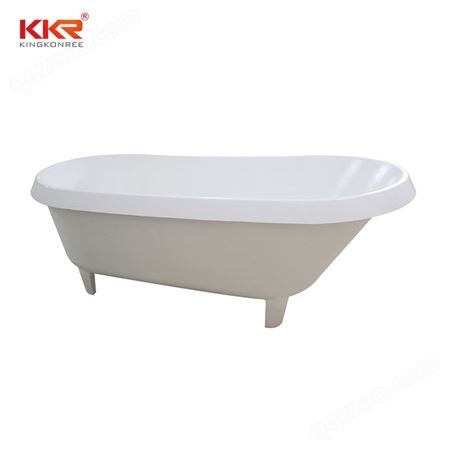 KKR 独立浴缸 家用公寓型一体式透明亚克力人造石浴缸酒店浴缸