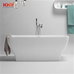 KingKonree中式大空间人造石泡澡浴盆白色成人休闲浴缸