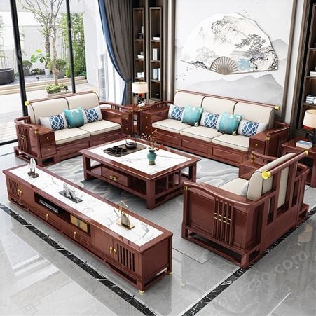 皇帅家具供应新中式实木沙发床 经典简约可定制