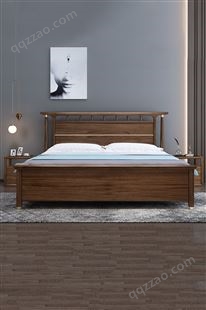 新中式双人实木床现代简约1.8米主卧室大婚床中国风