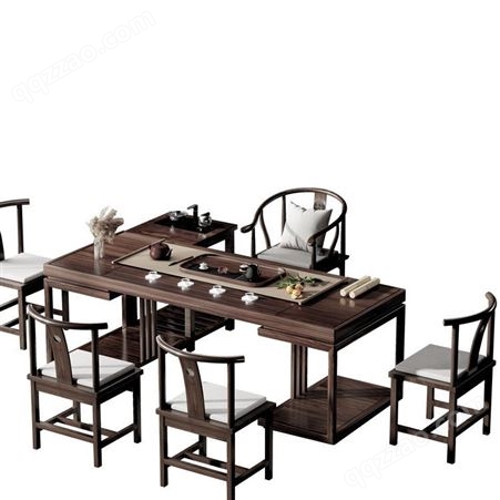 新中式白蜡木茶桌椅组合仿古禅意茶台简约洽谈茶几桌功夫茶桌