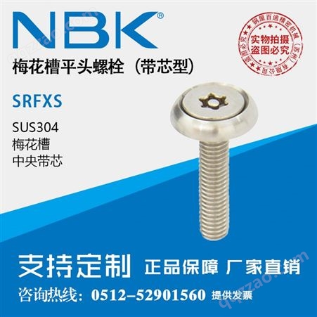 SRFXS-M3-6NBK SRFXS梅花槽平头螺栓带芯型不锈钢制非标头防盗防破坏配件