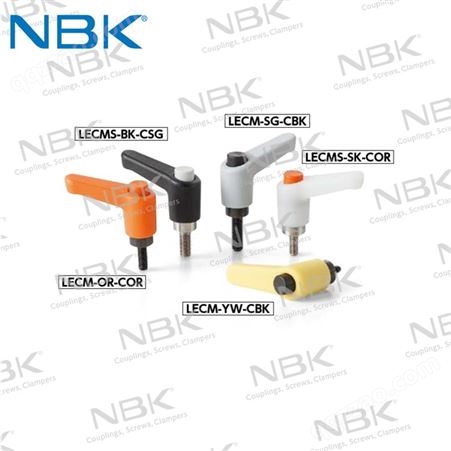 日本NBK LECM-C钢制外螺纹带操作按钮微型塑料夹紧手柄