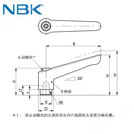 日本NBK LEFE钢制螺纹轻量塑料内螺纹夹紧手柄把手