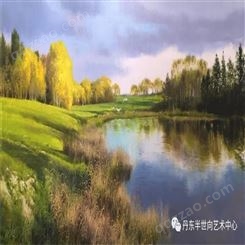 朝鲜画 朝鲜油画价格 赵成赫（功勋艺术家）《春回大地》 90x50