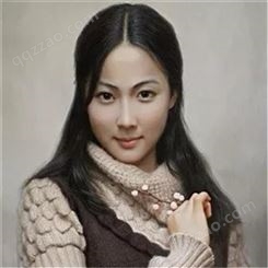 朝鲜画 朝鲜人物油画 崔龙学（一级画家）《嫣然婉笑》115X50