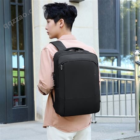 跨境货源简约双肩包usb充电男士电脑包大容量休闲商务笔记本背包