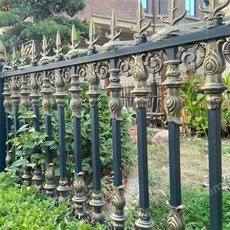 合肥护栏 铝合金栏杆别墅院子金属围栏防锈 黑色烤漆工艺定制