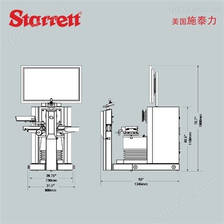 美国施泰力starrett水平数字视频投影仪HDV500工作行程540*130mm