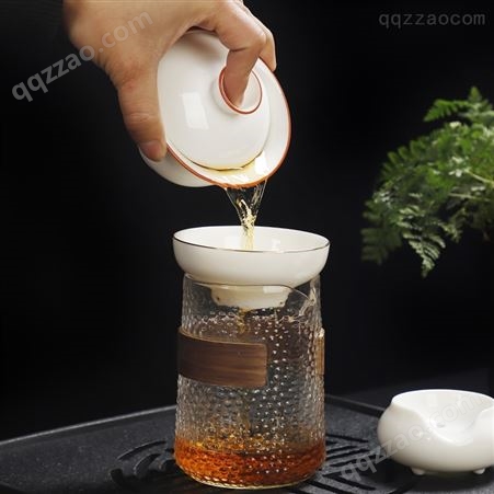 羊脂玉茶漏陶瓷一体茶隔过滤网 滤器茶叶 滤茶器功夫茶具配件