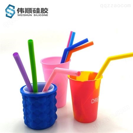 硅胶吸管 供应可循环使用彩色食品级大口径饮料管