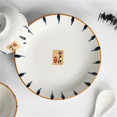 CODA濑户烧餐具9件套E2003 家用日式釉下彩陶瓷碗盘小勺组合套装 优价批发